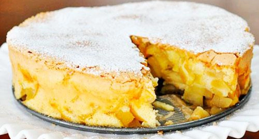 Фото к статье: Шарлотка из яблок самый простой рецепт &#129373; выпечка пирога на сковородке