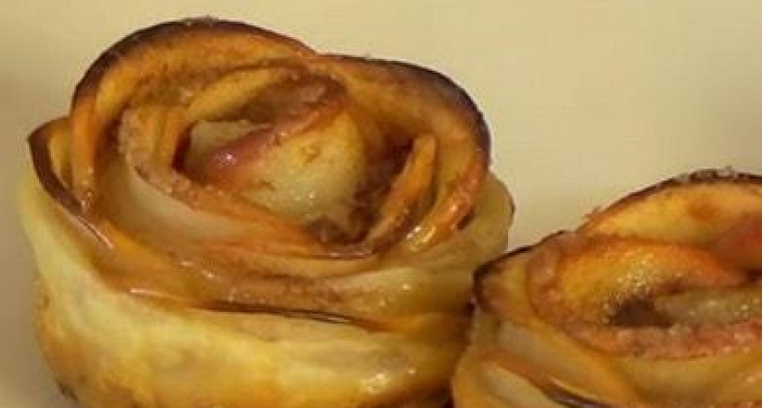 Вкусные и красивые "Розочки" из слоеного теста с яблоками