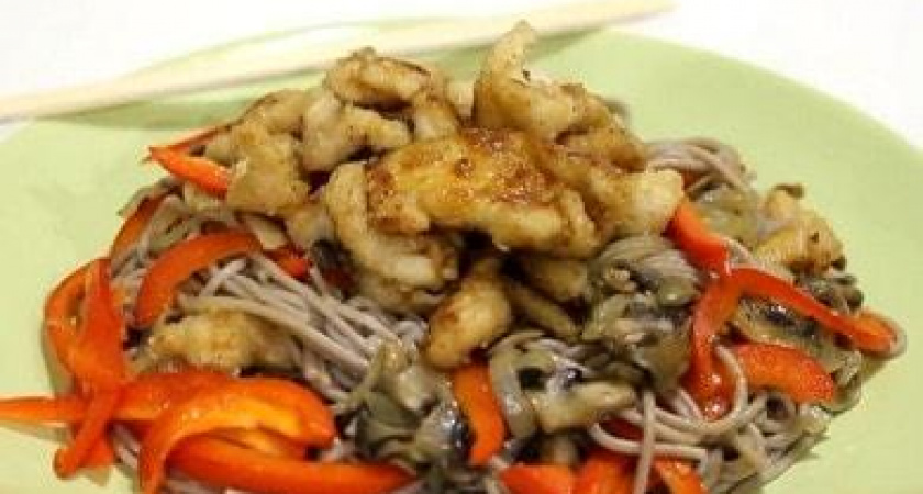Гречневая лапша с курицей терияки - неверочтно вкусное блюдо 🍝