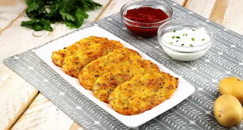Вкусные запеченные картофельные драники с сыром в духовке 🥔