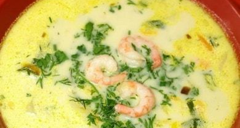 Ароматный и очень вкусный суп с креветками 🦐