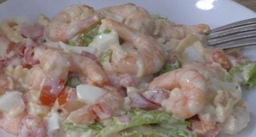 Салат с креветками - безумно вкусный и простой рецепт 🦐