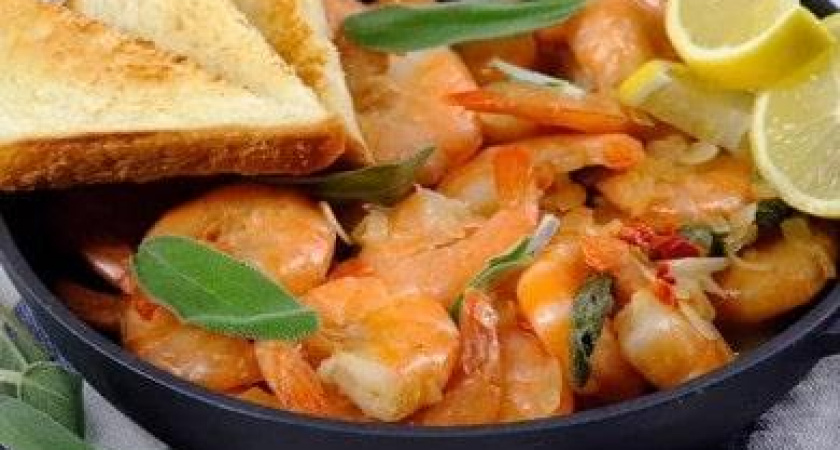 Рецепт очень вкусных креветок в винном соусе с орегано 🦐