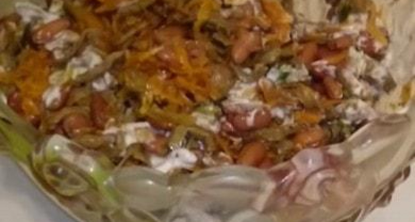 Как научиться готовить вкусный салат с печенью и фасолью 🥗