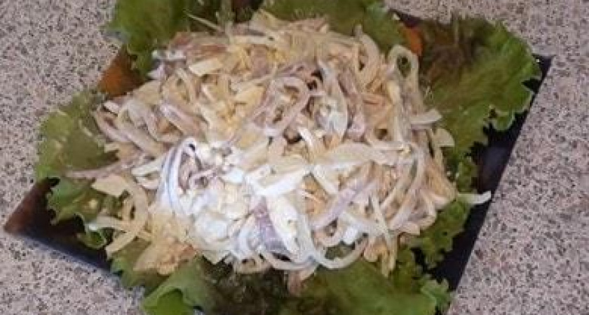 Нежный и воздушный салат с кальмарами - очень легкий рецепт &#x1f991;