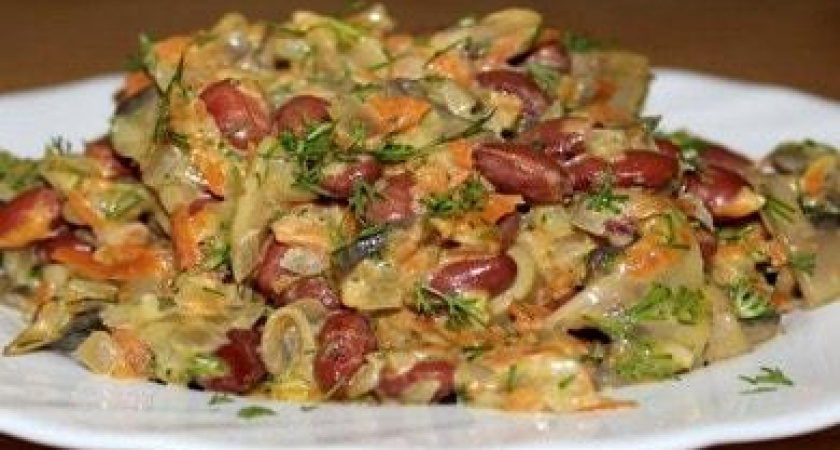 Как научиться готовить вкусный салат с фасолью и грибами &#x1f957;