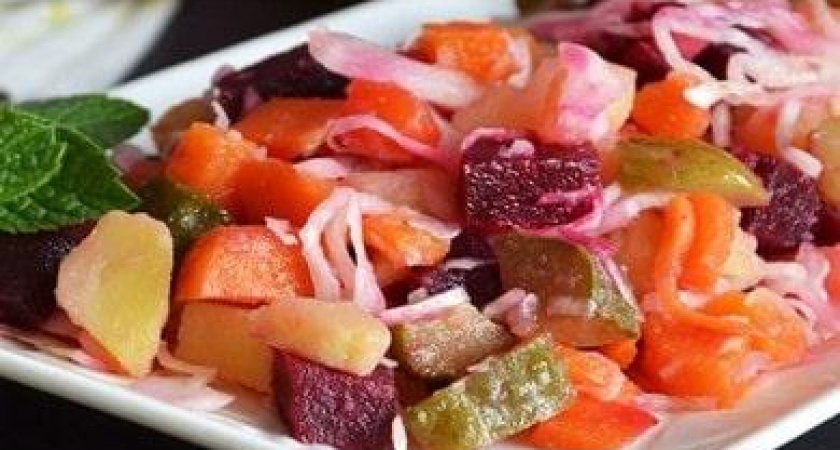 Классический винегрет с квашеной капустой - простой рецепт 🥗