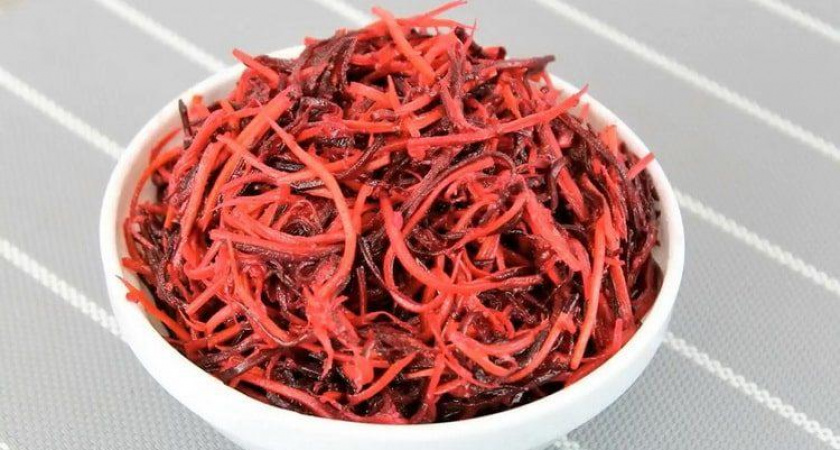 Витаминный салат из сырой свеклы и моркови по-корейски 🥕