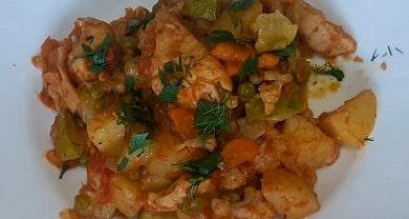 Очень вкусное овощное рагу с курицей 🥘