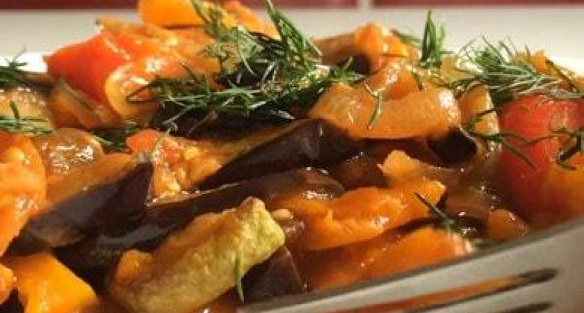 Вкусные тушеные баклажаны с овощами 🍆