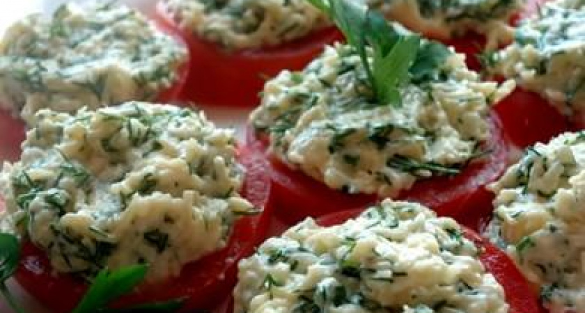 Закуска из помидоров с сыром и чесноком &#x1f345;