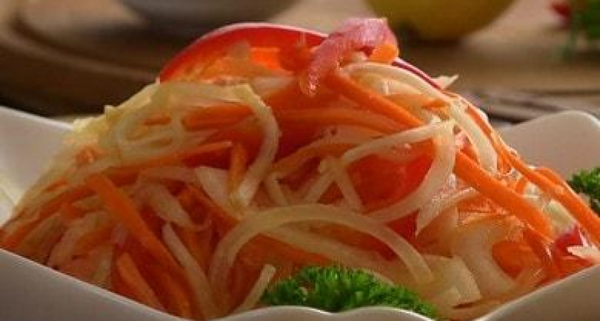 Острый овощной салат из дайкона - самый вкусный рецепт 🥗