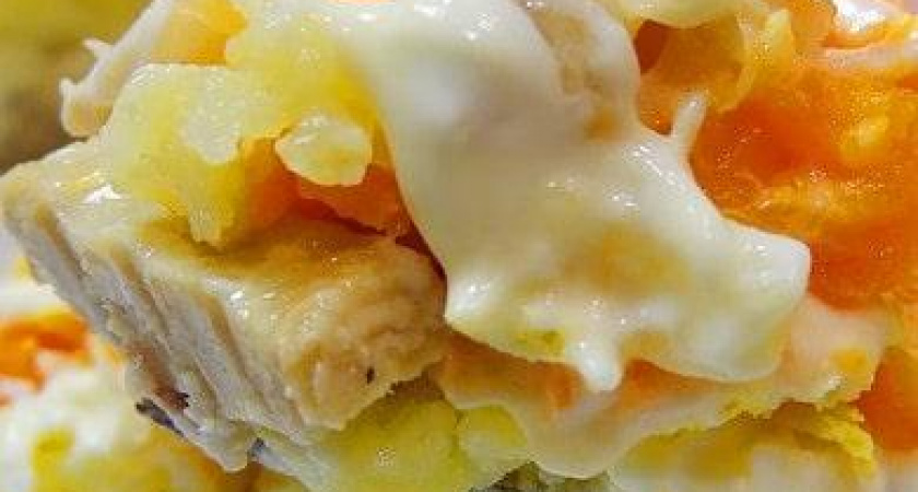 Классический салат Мимоза 🥝 с сайрой