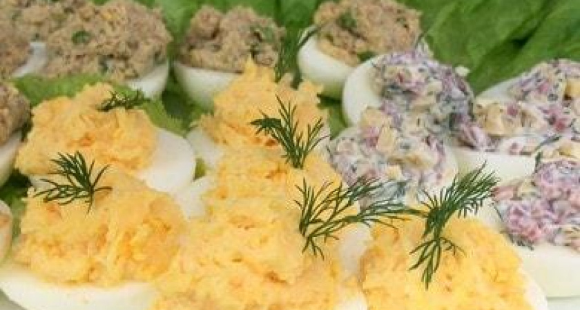Фаршированные яйца - три 🥝 вида начинки