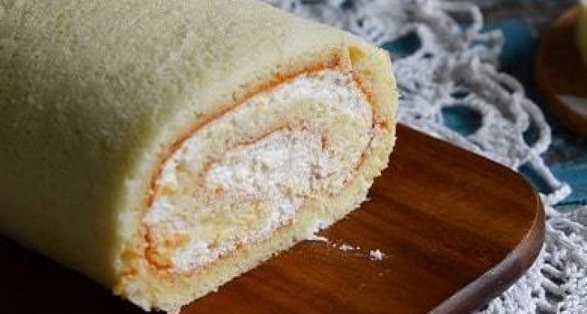 Нежный бисквитный рулет, 🥝 который не трескается