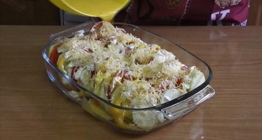 Гарнир из кабачков &#x1f95d; с помидорами и сыром в духовке