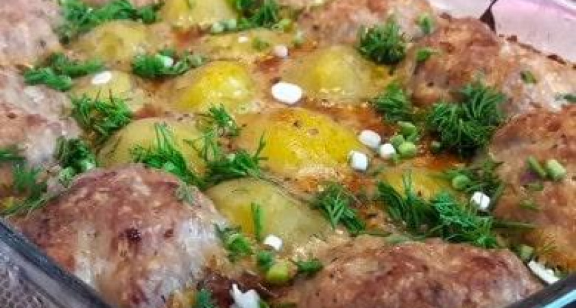Котлеты с картошкой 🥝 в сметанном соусе в духовке