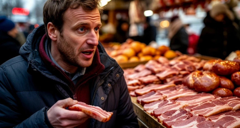 Француз съел сало на краснодарском рынке и потерял дар речи на пять секунд. А потом произнес: "Русские, ну вы даете!"