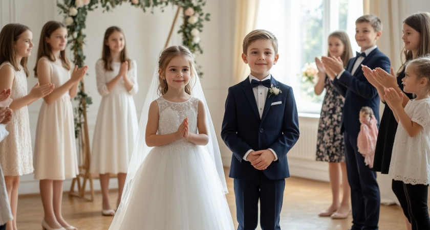 В саратовском Дворце бракосочетаний играют свадьбы понарошку для школьников и детсадовцев