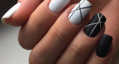 100 фото самых красивых 🥝 вариантов черно-белого маникюра