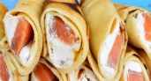 Блины с семгой и сливочным сыром - отличная закуска