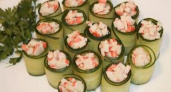 Роллы из огурцов 🥝 с сырной начинкой и крабовыми палочками