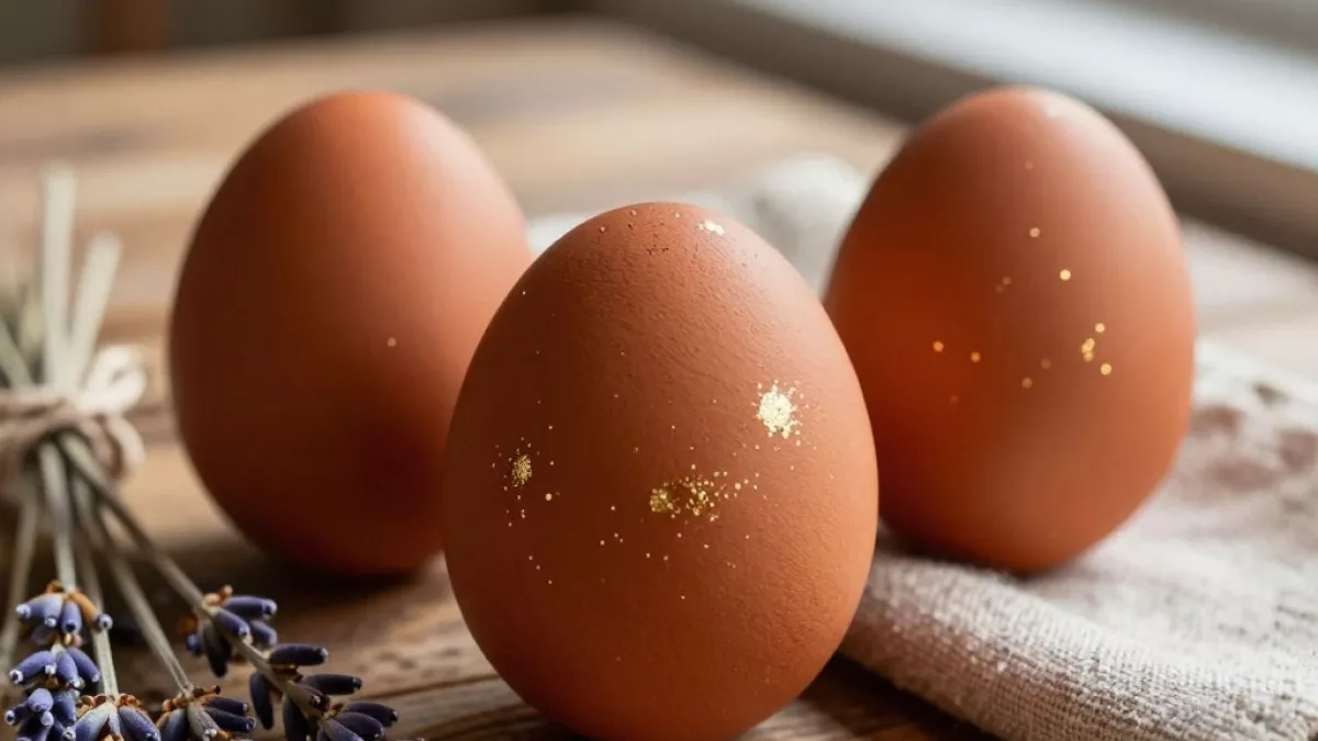 Самые модные яйца на Пасху - хит сезона 2026: терракотовый с блестками 