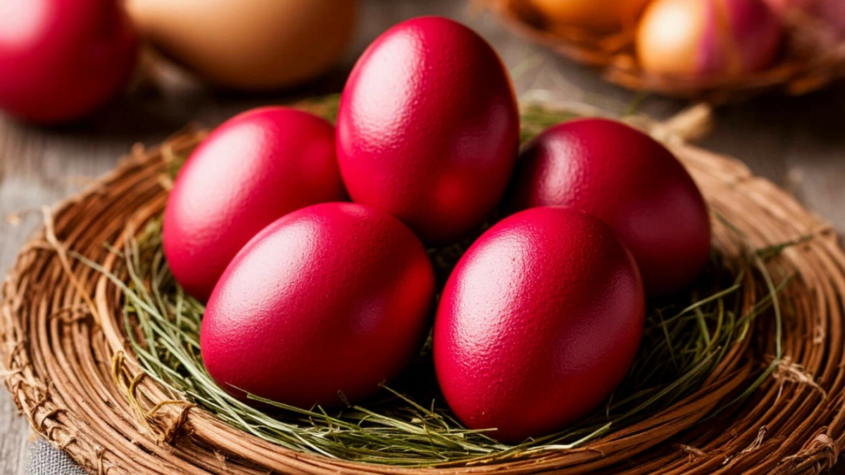 Луковая шелуха — банальщина: яйца на Пасху крашу в рубиновый цвет  — беру 1 дешевый овощ