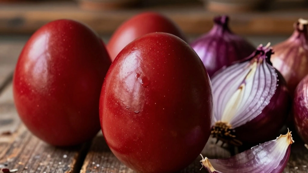 Модный красный оттенок для пасхальных яиц: способ окрашивания натуральными средствами