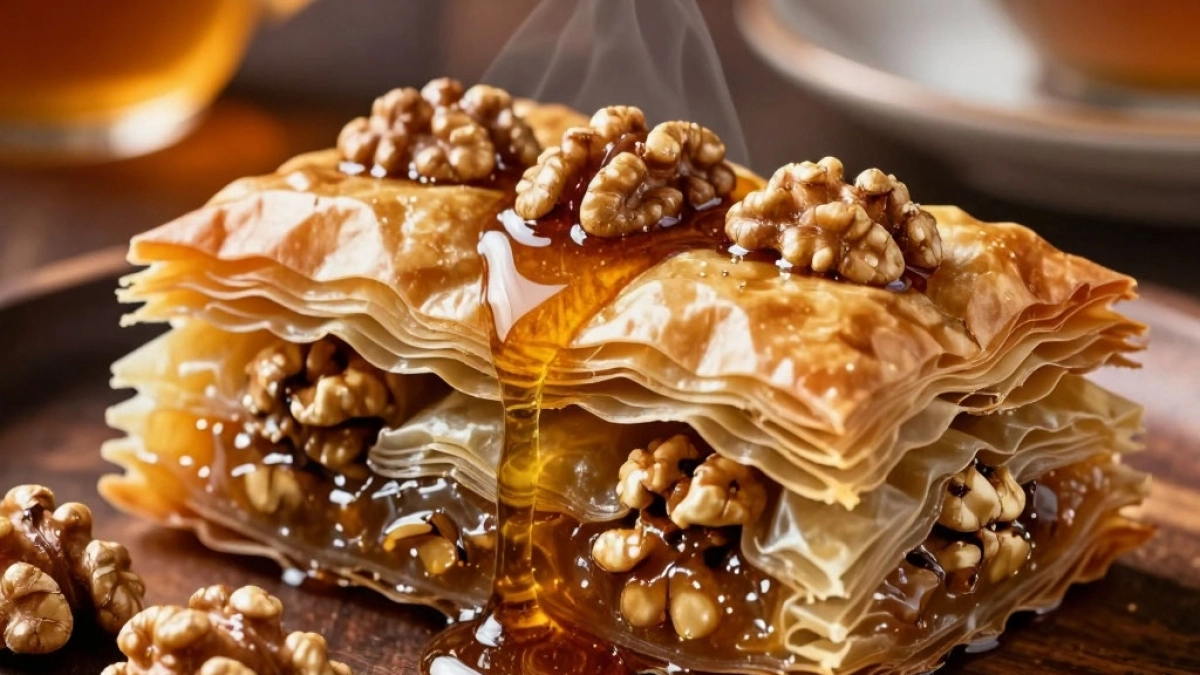 Беру слоеное тесто, грецкие орехи и в духовку — получаю ароматную пахлаву: узбекский десерт за 30 минут