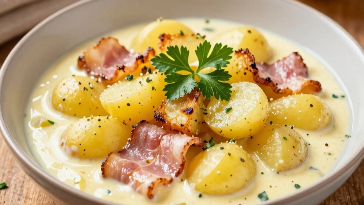 В мундире больше не варю. Готовлю картофель по-немецки — в сливках с ветчиной и чесночком— вкуснее мяса
