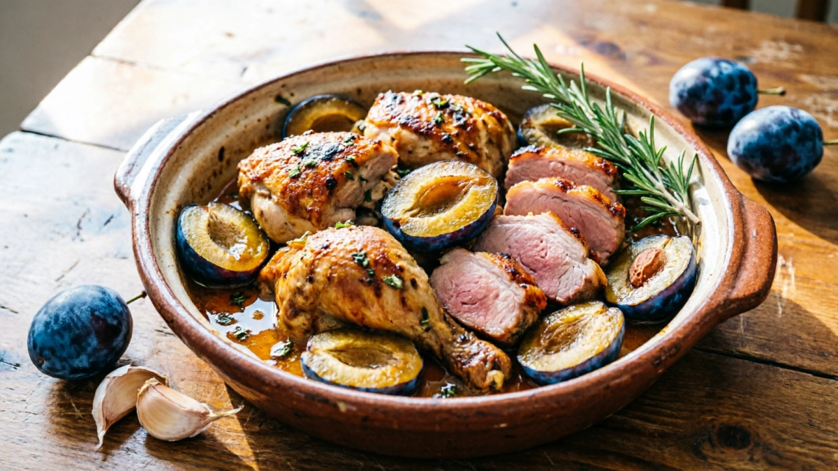 Синяя слива с курицей или свининой: рецепт сочного мяса и ароматного соуса