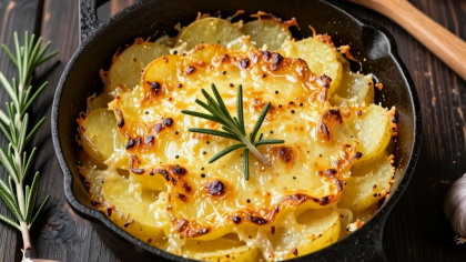 Картошку не варю и не жарю: тонко нарезаю картофель, запекаю со сливками, чесноком и сыром - вкусно и просто