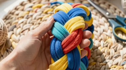 Старые вещи и веревки берегу как зеницу ока - плету коврики: простейшая техника, которую каждая помнит с детства